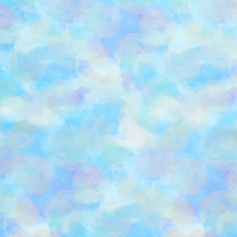 Chromaticity - Rings Sky Metallic Yardage