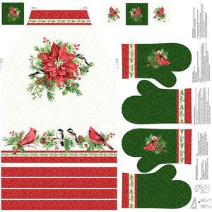 Yuletide Traditions - Holiday Apron White Multi Panel