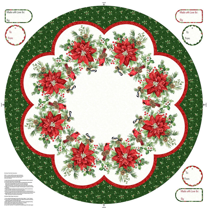 Yuletide Traditions - Treeskirt White Multi Panel