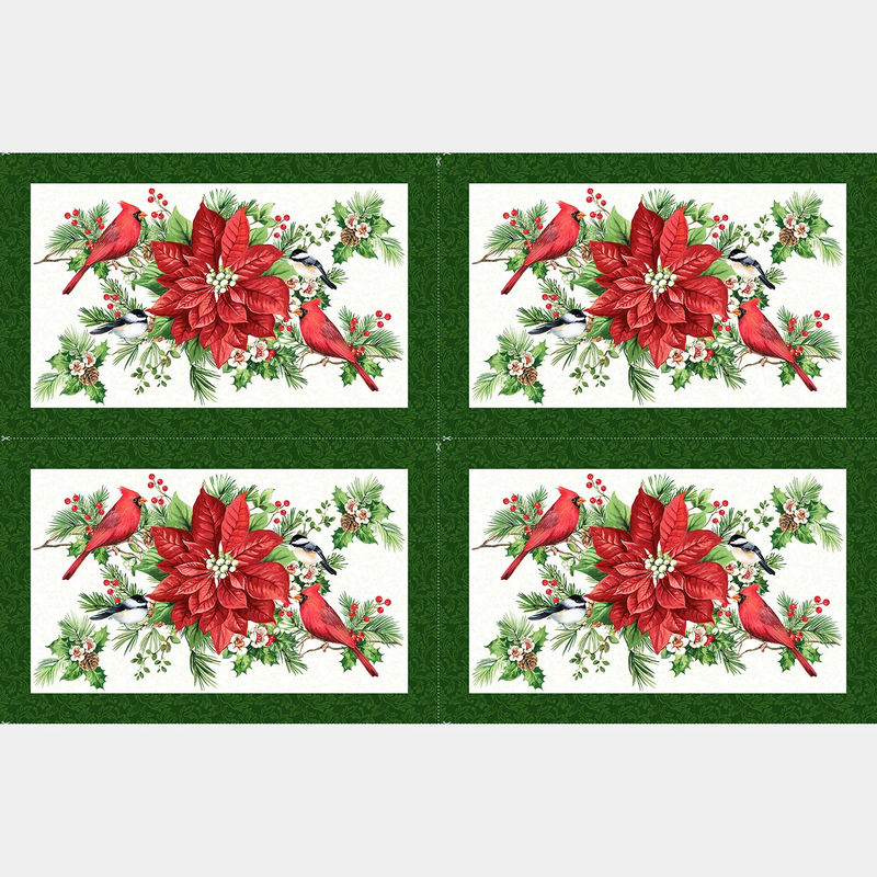 Yuletide Traditions - Holiday Placemat White Multi Panel