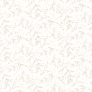 Woodland Winter - Winter Greenery Monotone Snowy White Yardage