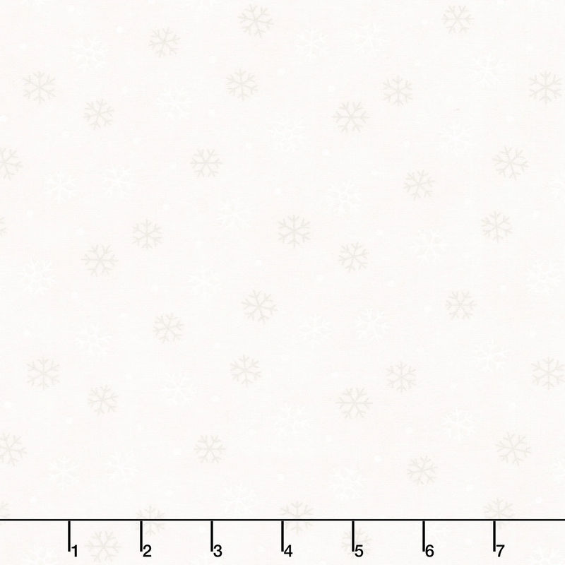 Woodland Winter - Snowflake Toss Snowy White Yardage