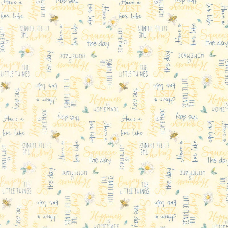Zest For Life - Word Toss Yellow Yardage