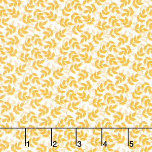 With A Flourish - Leaves Mustard Yardage