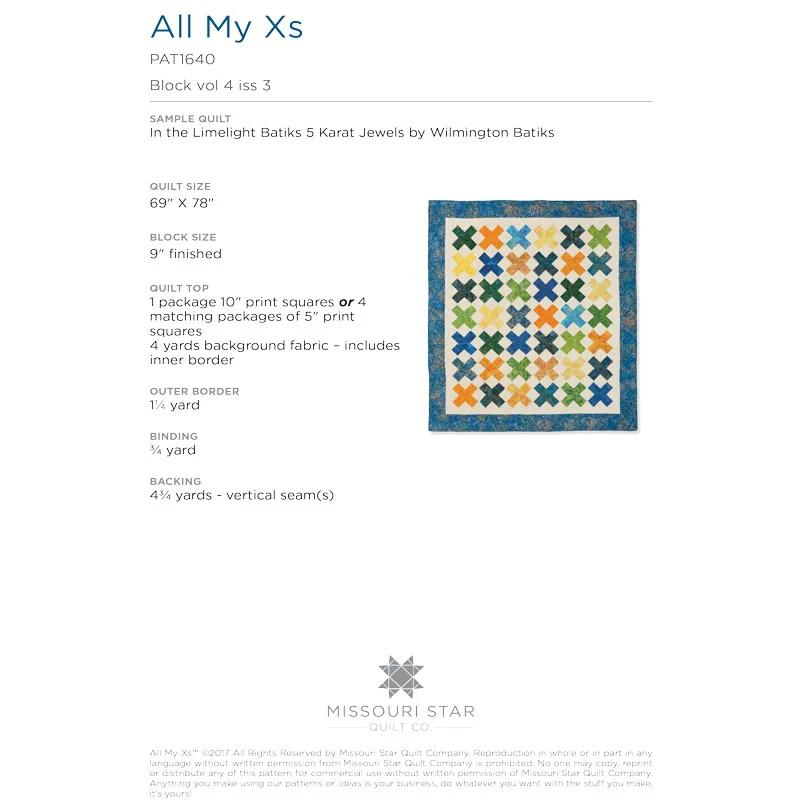All My X's Pattern by Missouri Star
