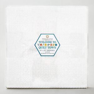 Welcome To Quilt Town Blocks White on White 10" Squares