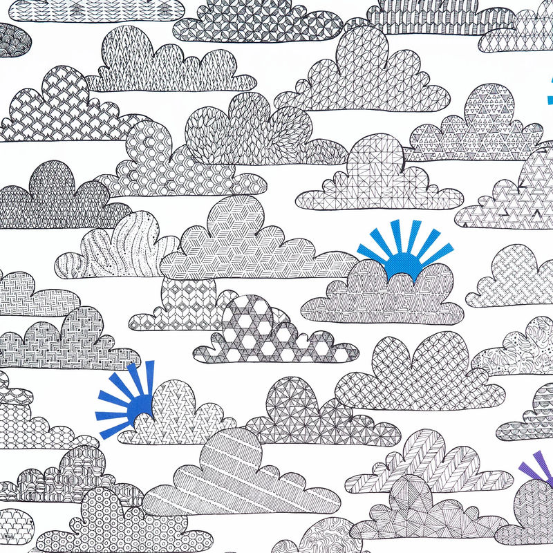 108" Quilt Back - Head In The Clouds 108" Wide Backing White