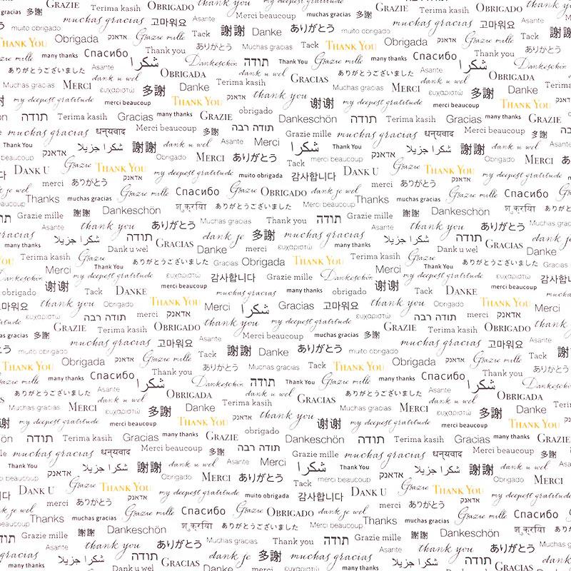 108" Quilt Back - White Thank You 108" Wide Backing