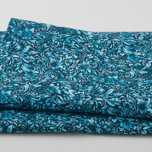 Allure - Watercolor Textured Floral Turquoise 118" Wide 3 Yard Cut