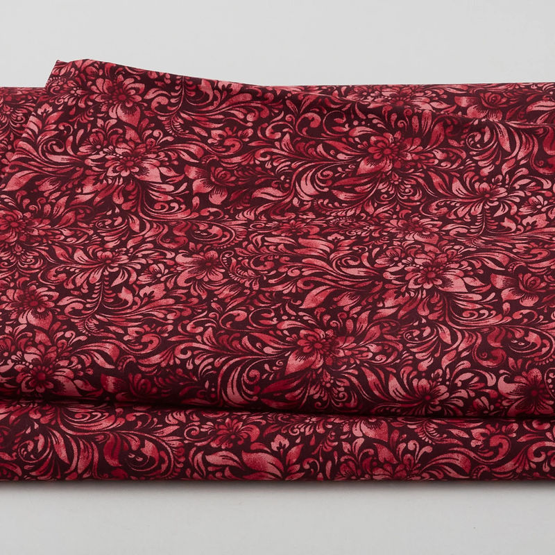 Allure - Watercolor Textured Floral Red 118" Wide 3 Yard Cut
