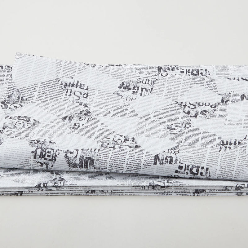 Urban News Digital - Newspaper Collage White 118" Wide 3 Yard Cut