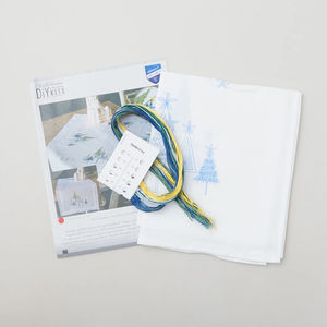 Modern Pine Tree Table Runner Embroidery Kit
