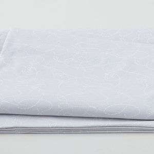 Needle & Thread - Threaded Lines & Needle White on Light Grey 108" Wide 3 Yard Cut