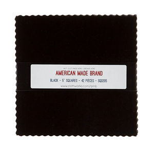 American Made Brand Cotton Solids Black Charm Pack
