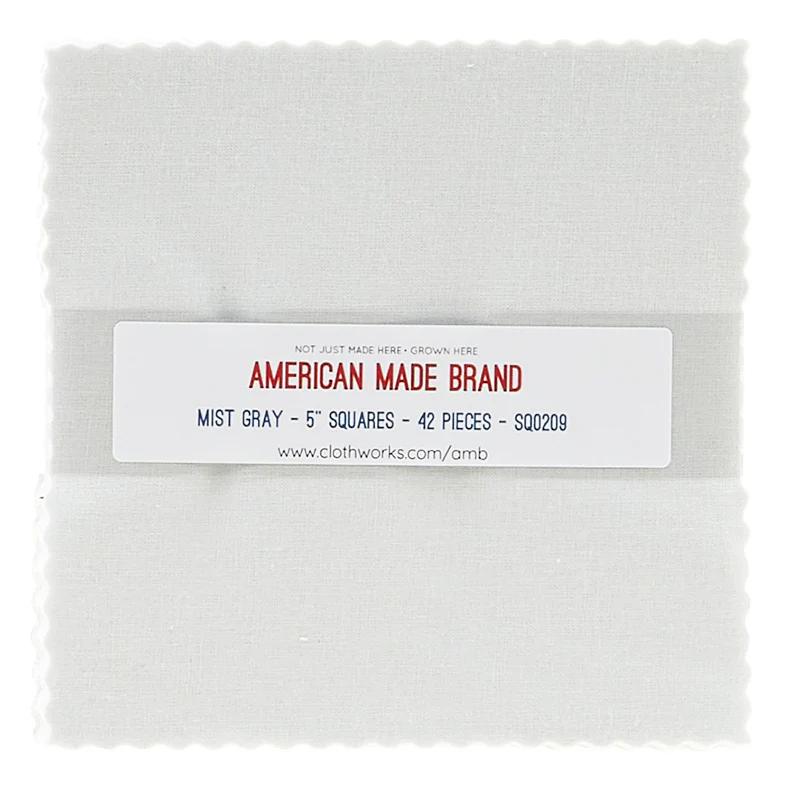 American Made Brand Cotton Solids Misty Gray Charm Pack