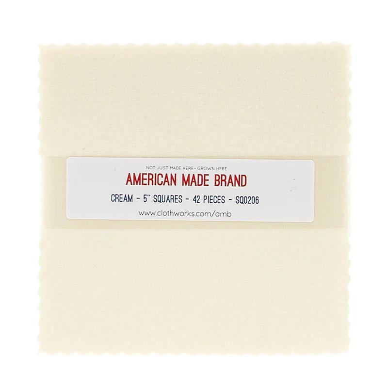 American Made Brand Cotton Solids Cream Charm Pack