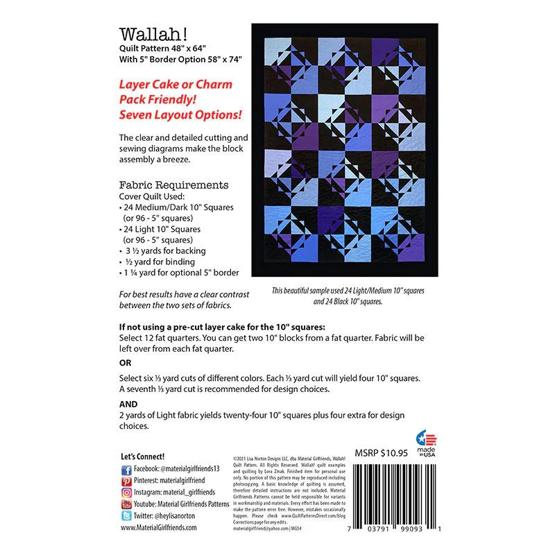 Wallah! Quilt Pattern