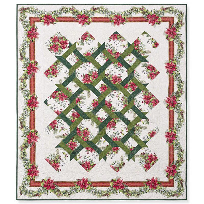 A Poinsettia Winter Twist Quilt Pattern