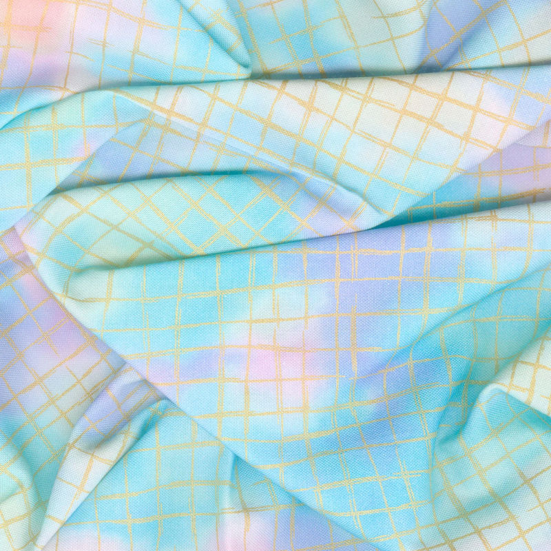 Chromaticity - Grid Pastel Metallic Yardage