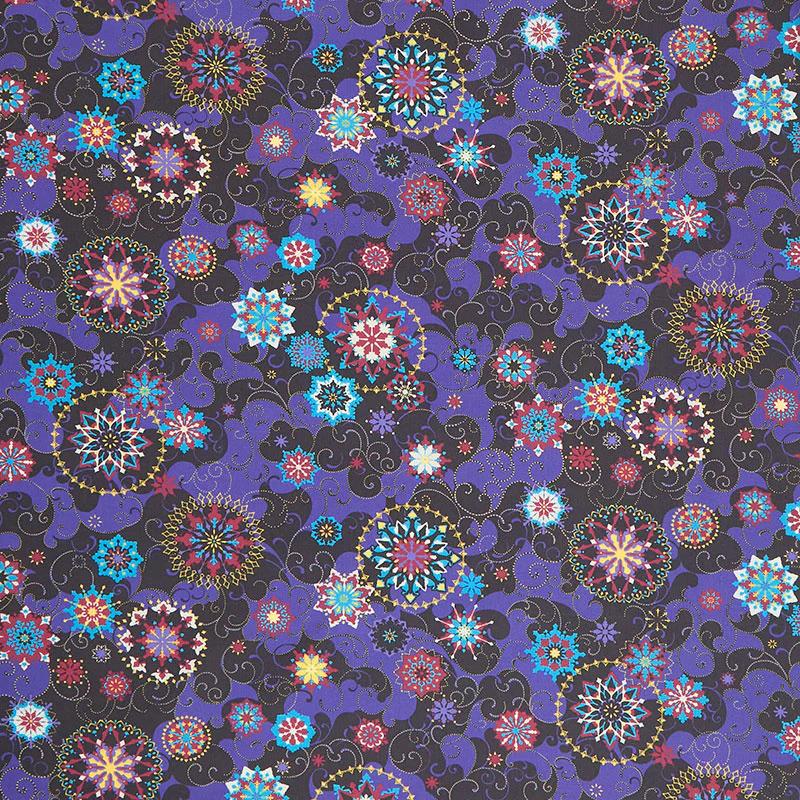 108" Quilt Back - Winter Medallion Black 108" Wide Backing