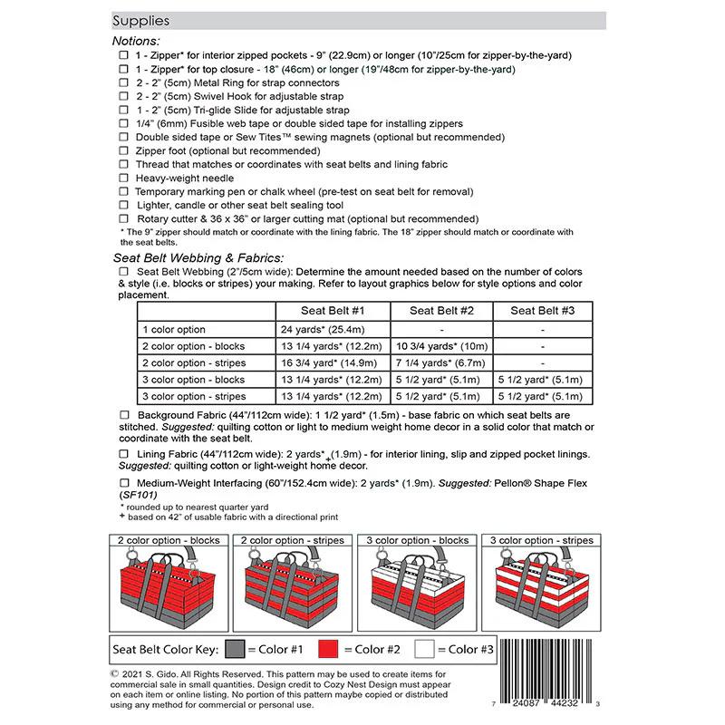 Weekender Bag Seat Belt Pattern