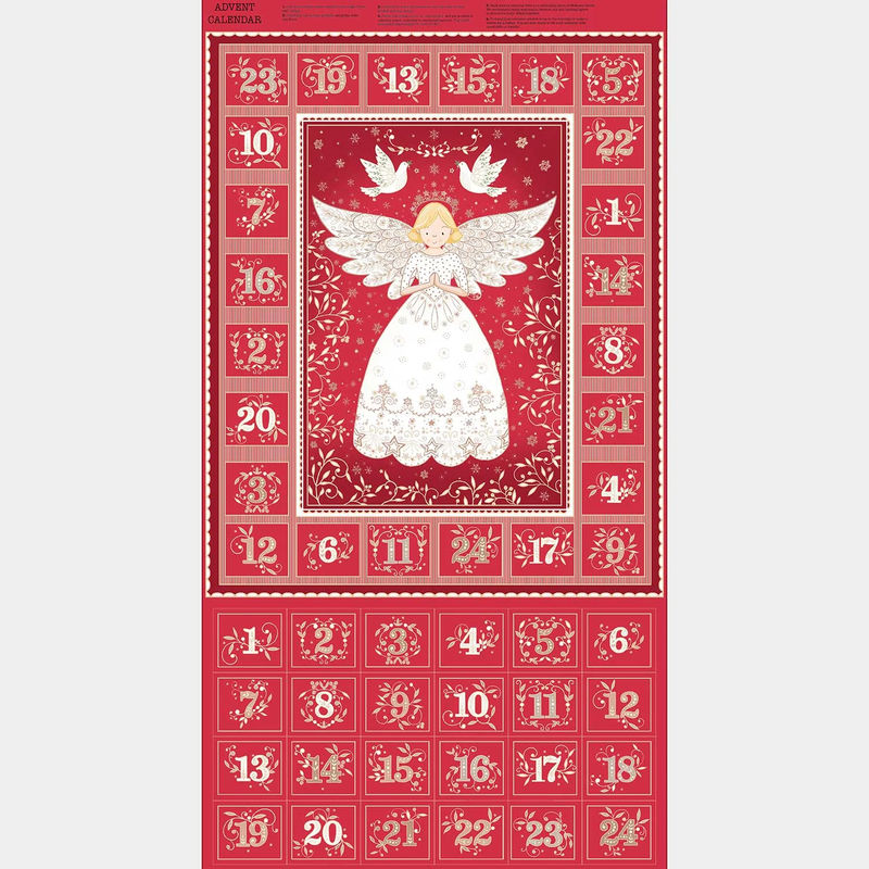 Angels - Advent Calendar Red Metallic Panel
