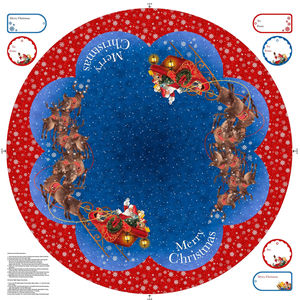 'Twas the Night Before Christmas - Tree Skirt Indigo Multi Panel