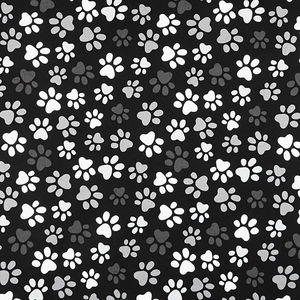108" Quilt Back - Black Paws 108" Wide Backing