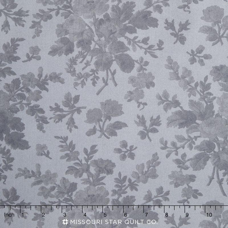 108" Quilt Back - Mono Floral Grey 108" Backing