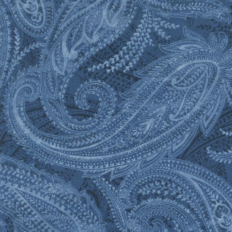108" Quilt Back - Paisley Blue 108" Wide Backing