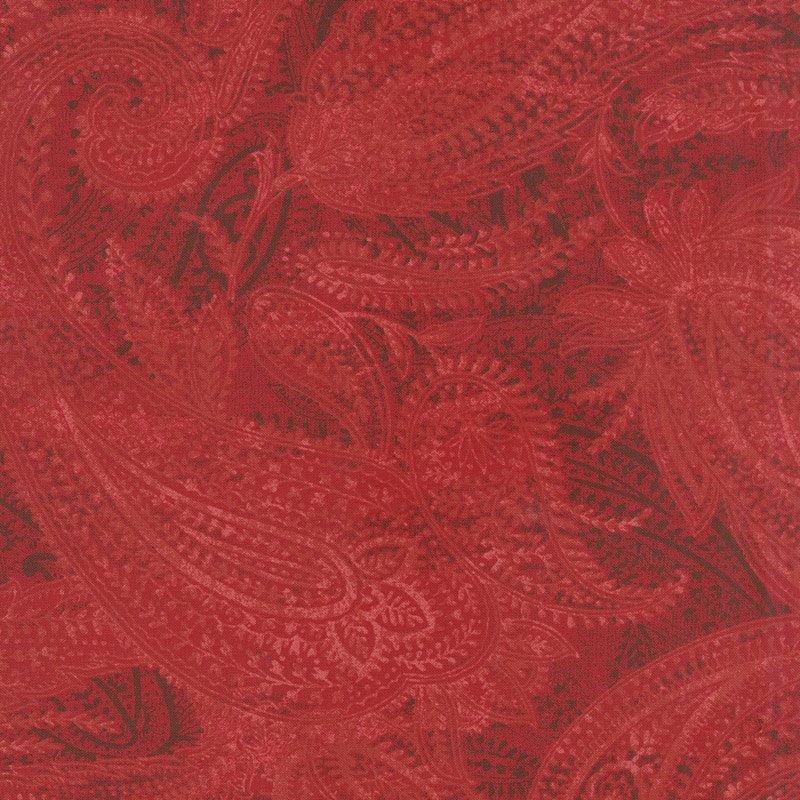108" Quilt Back - Paisley Red 108" Wide Backing