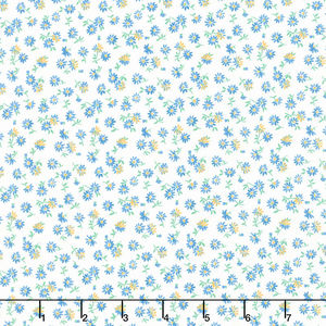 1930's Basics - Daisies Blue Yardage