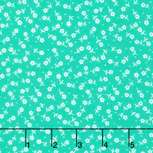 1930's Basics - Flowers Aloe Yardage