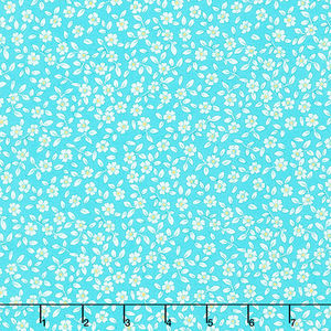 1930's Basics - Flowers Teal Yardage
