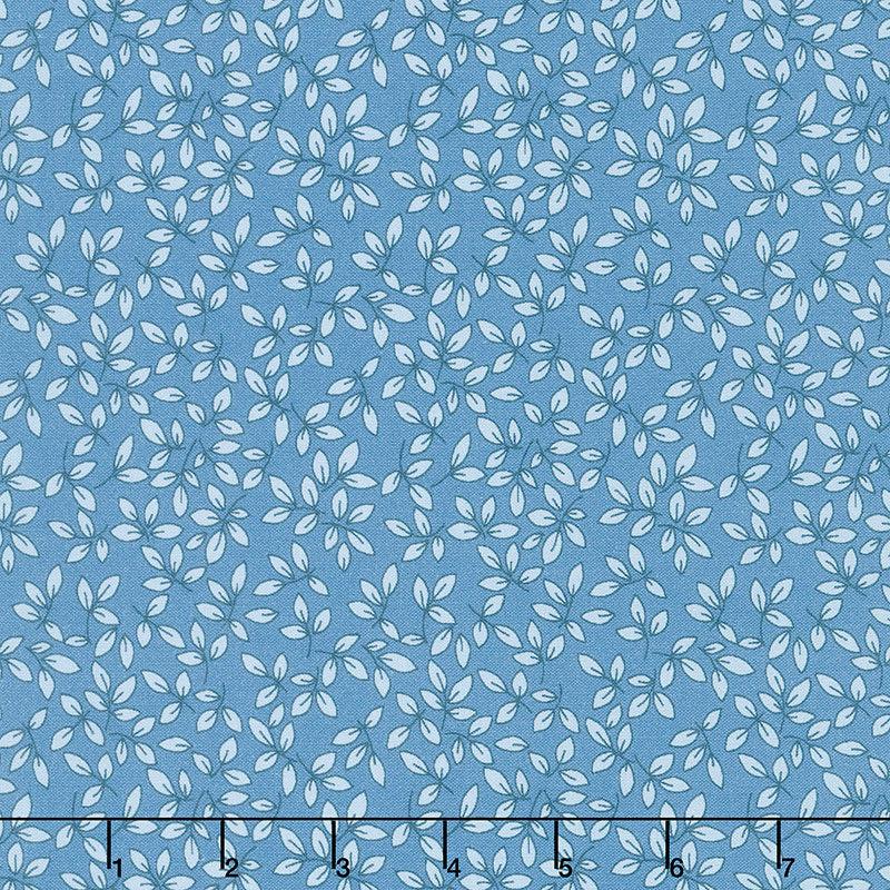 1930's Basics - Leaves Blue Yardage