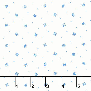 1930's Basics - Squares Blue Yardage