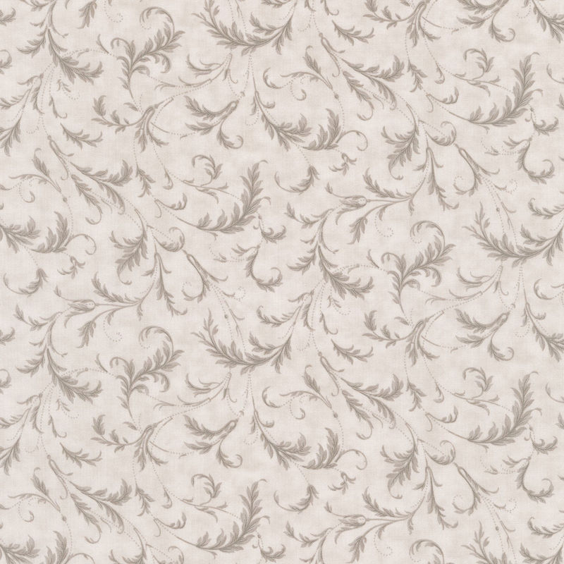 3 Sisters Favorites Vintage Linens - Flourishing Plaza Silver Yardage