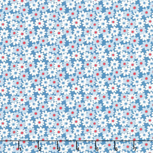 30's Playtime - Friendly Florals Bluebell Yardage