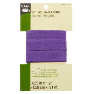 5/8" Fold Over Elastic 1yd Purple
