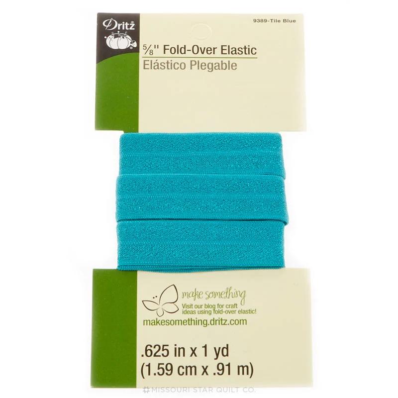 5/8" Fold Over Elastic 1yd Tile Blue