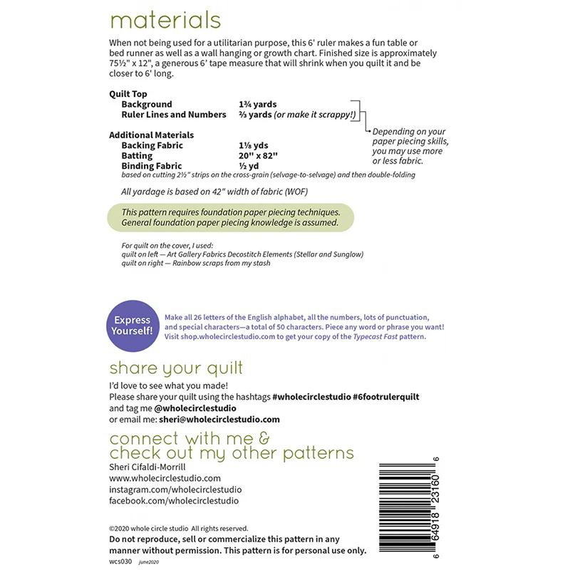 6 Foot Ruler Quilt Pattern