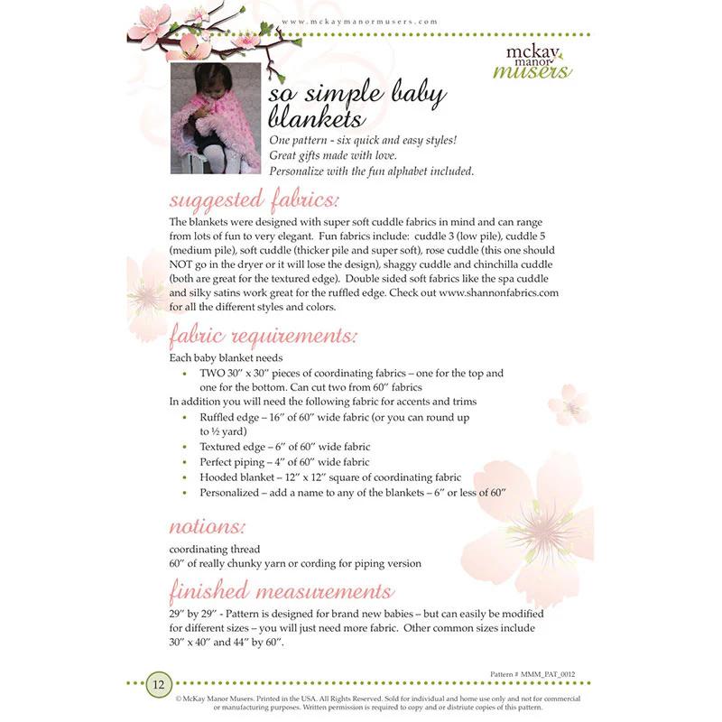 6 So Simple Baby Blankets Pattern