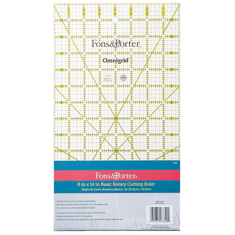 8" X 14" Basic Rotary Cutting Ruler