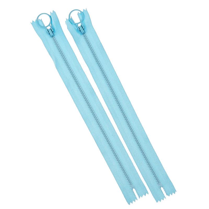 9" Hoop Pull Zippers - Light Blue