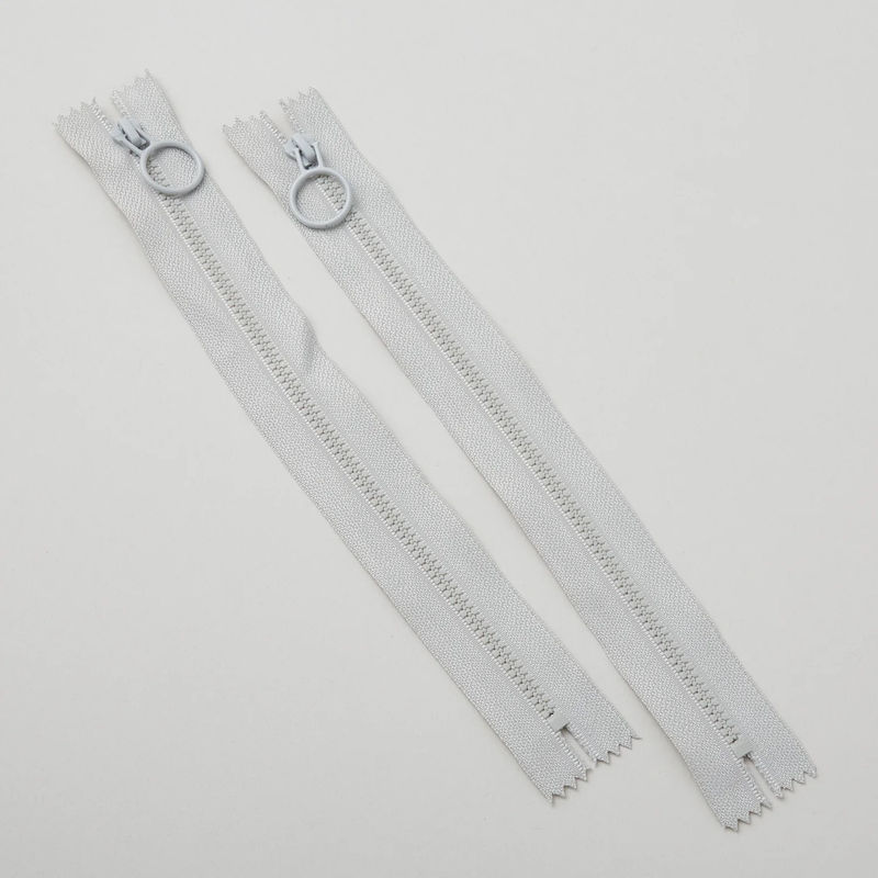 9" Hoop Pull Zippers - Gray