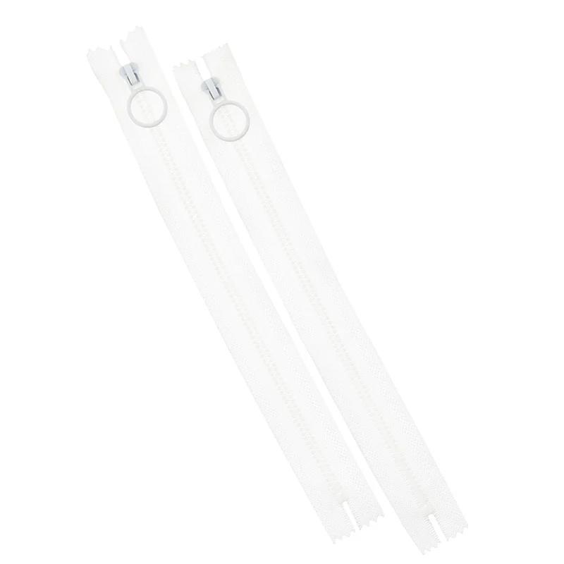 9" Hoop Pull Zippers - White