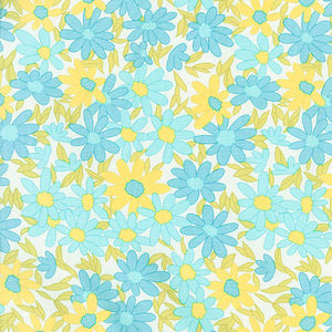 A Blooming Bunch - Daisy Chain Aqua Yardage