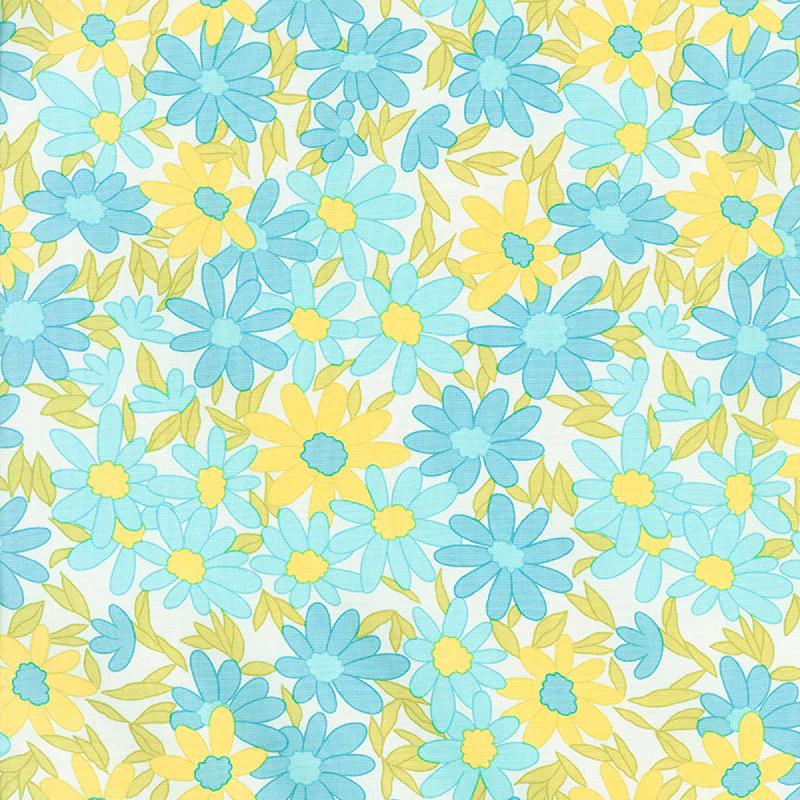 A Blooming Bunch - Daisy Chain Aqua Yardage
