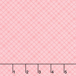 A Country Weekend - Diagonal Plaid Coral Yardage