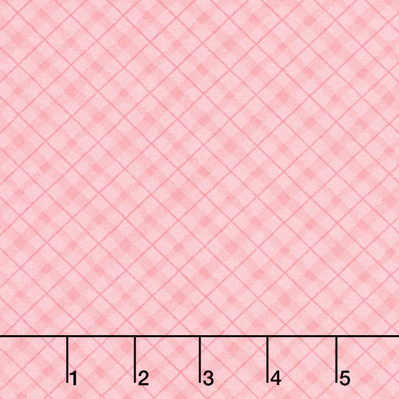 A Country Weekend - Diagonal Plaid Coral Yardage